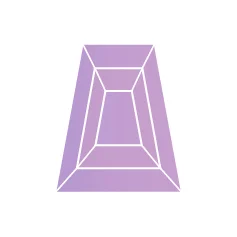 Фианит лавандовый трапеция 3 x 1,5 x 1