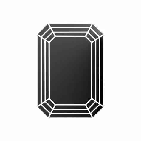 Фианит черный октагон 6 x 4