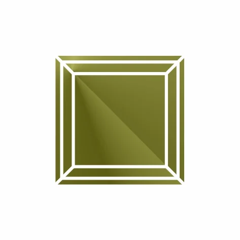 Хризолит квадрат 3 x 3 машинная огранка