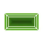 Фианит зеленый багет 5 х 2