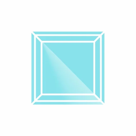 Синтетическая шпинель аквамарин темный квадрат 3 x 3