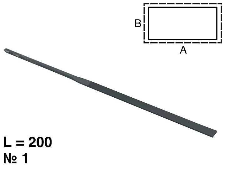 Надфиль плоский, L=200мм, №1