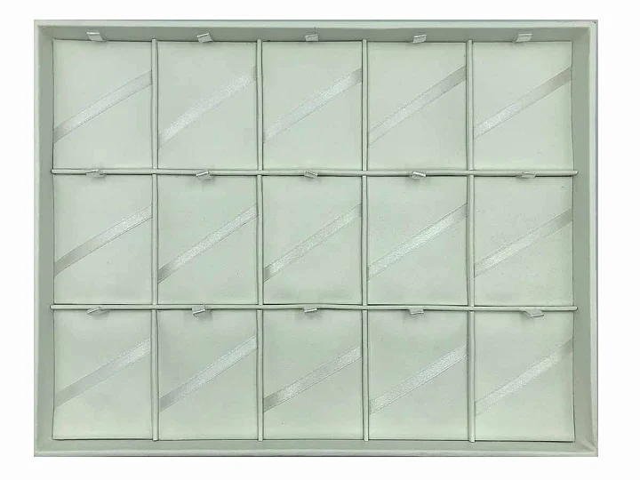 Планшет "квадраты" под брошь 31*24 белый кож. зам.